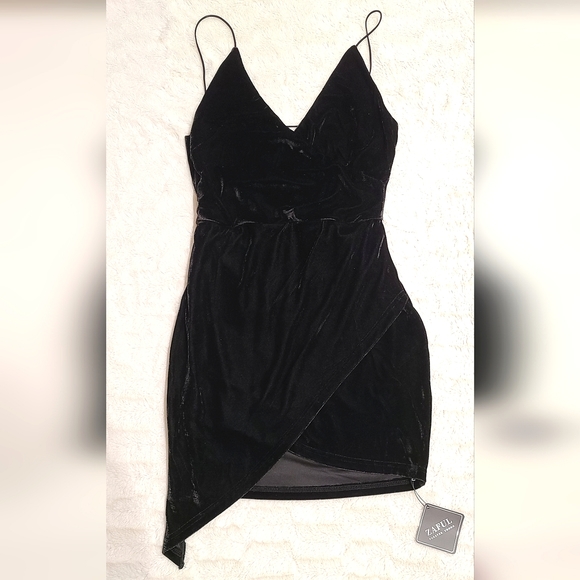 Strappy Open Back Velvet Mini Party Dress - Picture 5 of 7